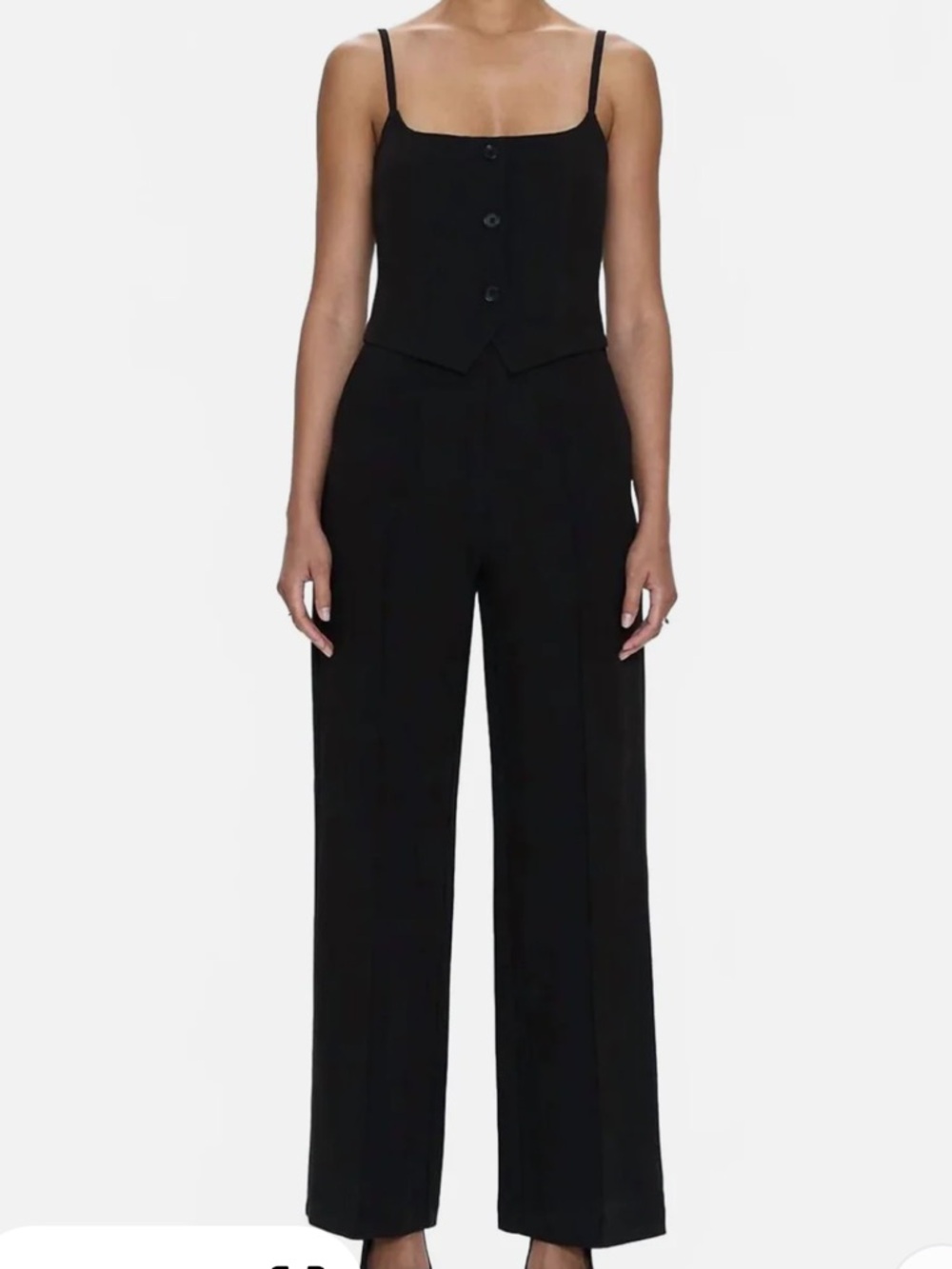 Pistola Marci Wide-Leg Black Jumpsuit Pant with Tailored Waist